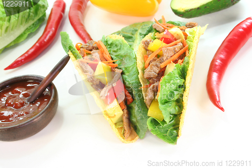 Image of Mexican tacos with beef