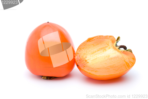 Image of Whole persimmon and half 