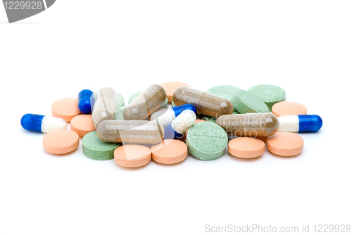 Image of Pile of various pills and tablets