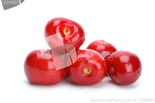 Image of Some red ripe cherries