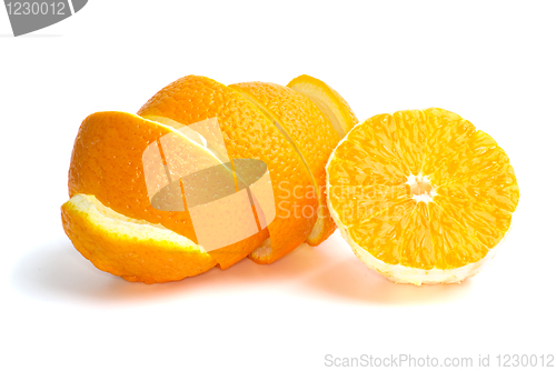 Image of Half of an orange and some peel