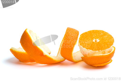Image of Half of an orange and some peel