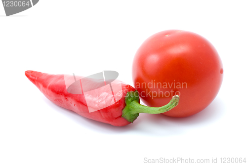 Image of Red tomatoe and hot pepper