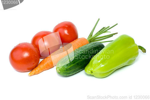 Image of Tomatoes, carrot, cucumber and sweet pepper