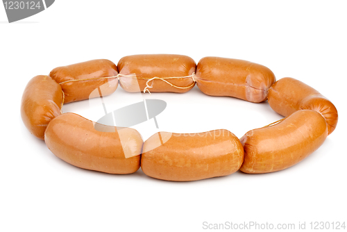 Image of Ring maked from sausages