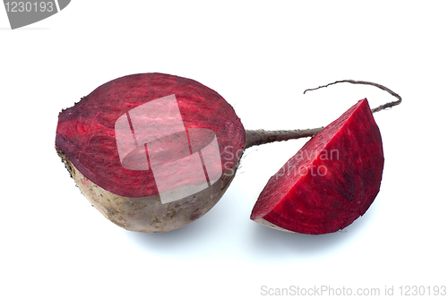 Image of Half and slice of red beet