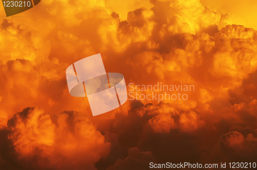 Image of Boiling sunset clouds