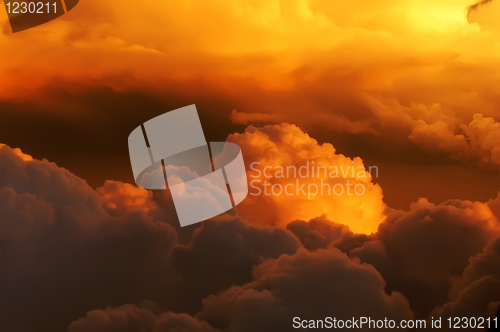 Image of golden clouds on fire