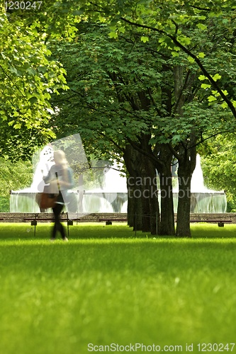 Image of Fountains in green park