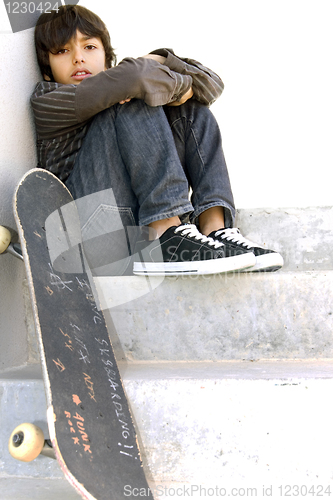 Image of Kid with Skateboard