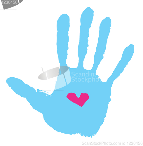 Image of handprint with heart