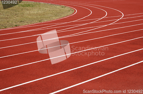 Image of Asphalt for runners track turn zoomed foto