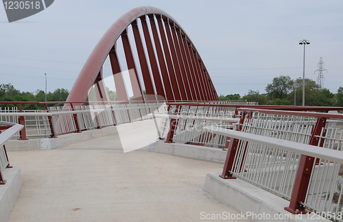 Image of Futuristic pedestrian bridge.