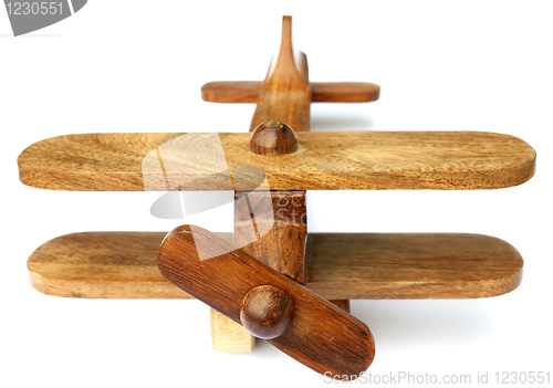 Image of Old wooden toy airplane