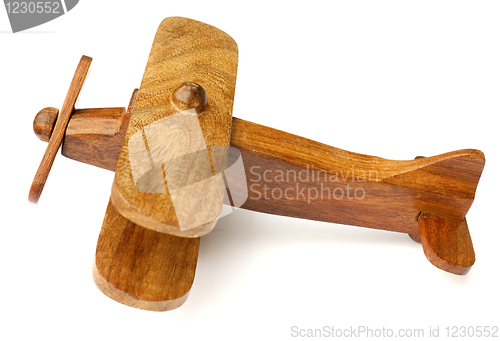 Image of Old wooden toy airplane