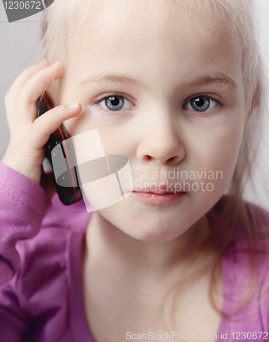 Image of Little girls with telephone