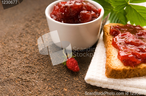 Image of Wild strawberry jam with toast