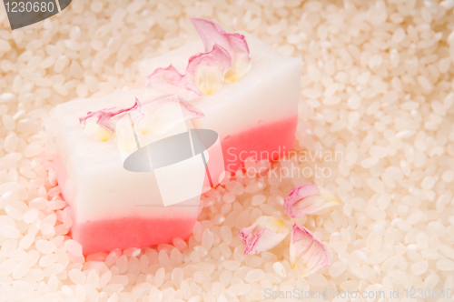 Image of Japanese dessert, Mochi with rose