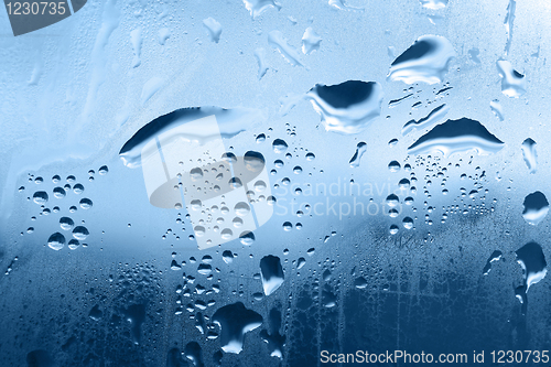 Image of water drops on glass