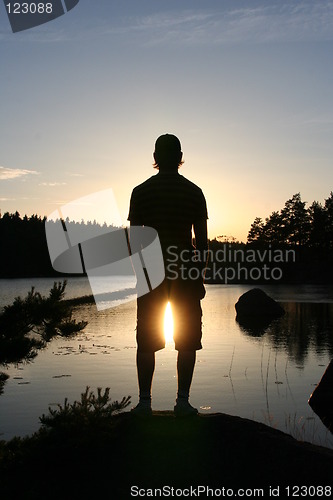 Image of Man Watching sunset