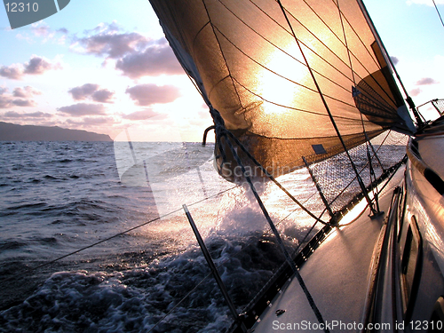 Image of sailing to the sunrise