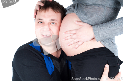 Image of Beautiful couple - pregnant woman