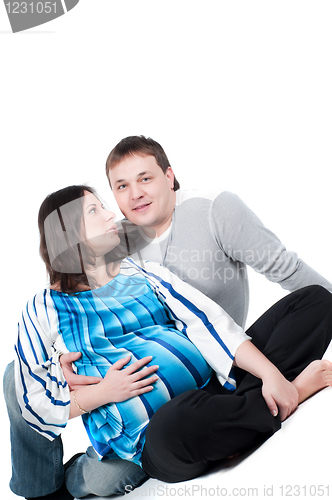Image of Beautiful couple - pregnant woman