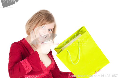 Image of Beautiful woman with shopping bags