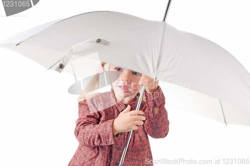 Image of Little girl with umbrella