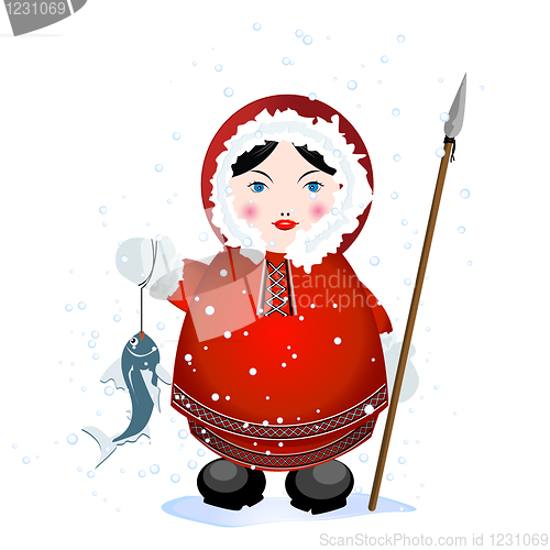 Image of Eskimo over white