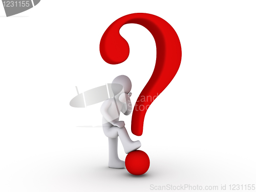 Image of 3d Person with Question Mark