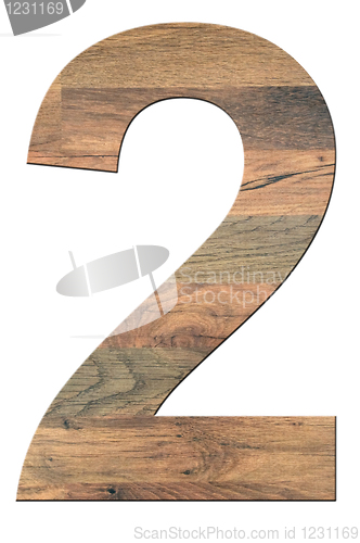 Image of Wooden Digit Two