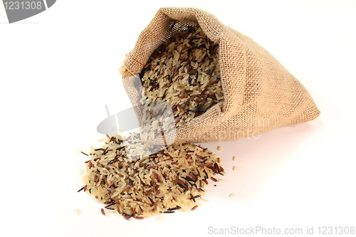 Image of colorful rice in a bag