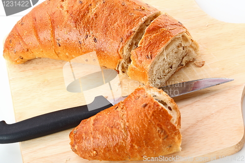 Image of The bread on the kitchen board