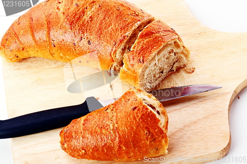 Image of The bread on the kitchen board