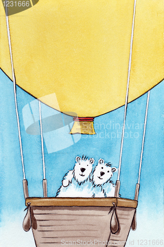 Image of hot air balloon with bears