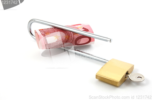 Image of Padlock with money