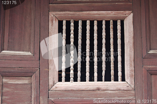 Image of Wooden temple window