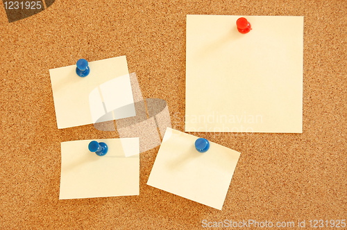 Image of blank sheet of paper on bulletin board