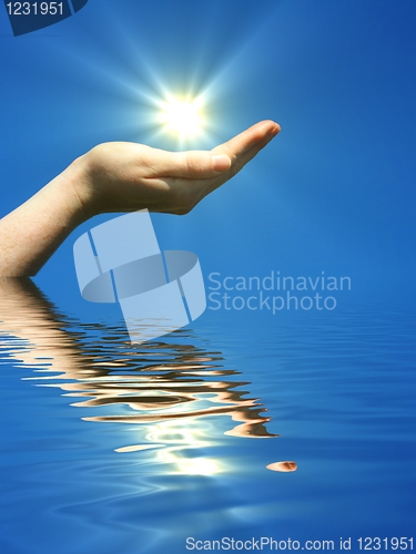 Image of hand holding sun