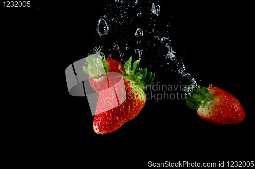 Image of strawberry in water