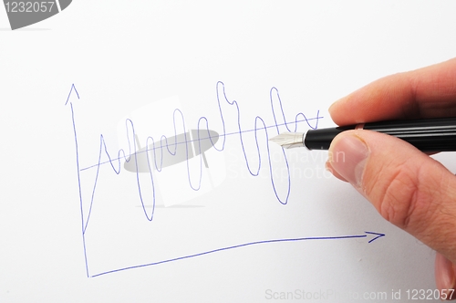 Image of hand and business chart