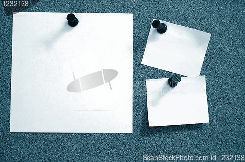 Image of blank sheet paper on bulletin board