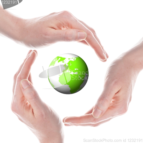 Image of the globe in your hand concept