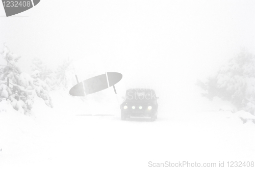 Image of Heavy snow on the road