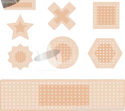 Image of set of plasters isolated on white