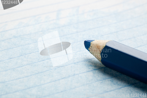 Image of Blue color pencil with coloring