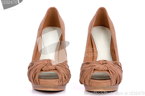 Image of Brown high heel women shoes