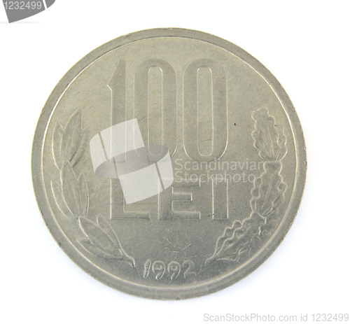 Image of A Romanian 100 lei coin