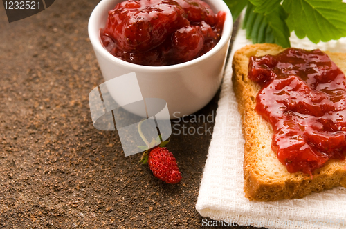 Image of Wild strawberry jam with toast